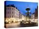 Restaurants and Fountain at Dusk, Armagertorv, Copenhagen, Denmark, Scandinavia, Europe-Frank Fell-Premier Image Canvas