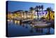 Restaurants at Night Along the Harbour, Fornells, Menorca, Balearic Islands, Spain, Mediterranean-Stuart Black-Premier Image Canvas