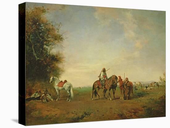 Resting Place of the Arab Horsemen on the Plain, 1870-Eugene Fromentin-Premier Image Canvas