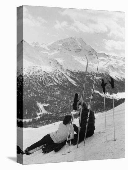 Resting Skiers-null-Premier Image Canvas