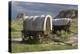 Restored Covered Wagons (Conestoga Wagon at Rear), at Scotts Bluff on the Oregon Trail in Nebraska-null-Premier Image Canvas