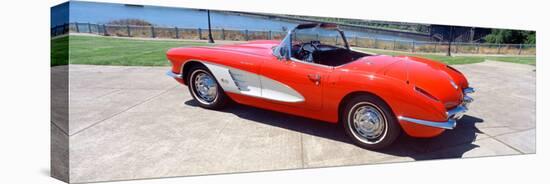 Restored Red 1959 Corvette, Side View, Portland, Oregon-null-Stretched Canvas