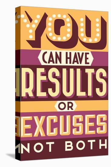 Results Not Excuses-Vintage Vector Studio-Stretched Canvas