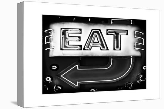 Retail Signage "Eat", Restaurant Sign, New Yorka, White Frame, Full Size Photography-Philippe Hugonnard-Premier Image Canvas