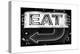 Retail Signage "Eat", Restaurant Sign, New Yorka, White Frame, Full Size Photography-Philippe Hugonnard-Premier Image Canvas