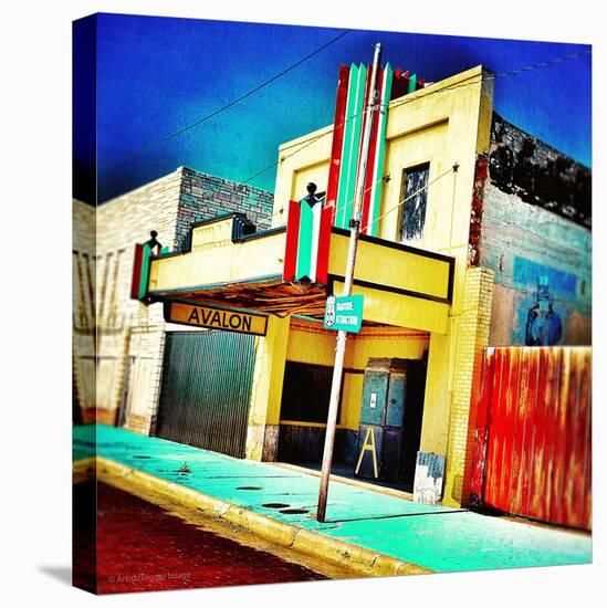 Retro Americana Street Scene with Cinema-Salvatore Elia-Premier Image Canvas