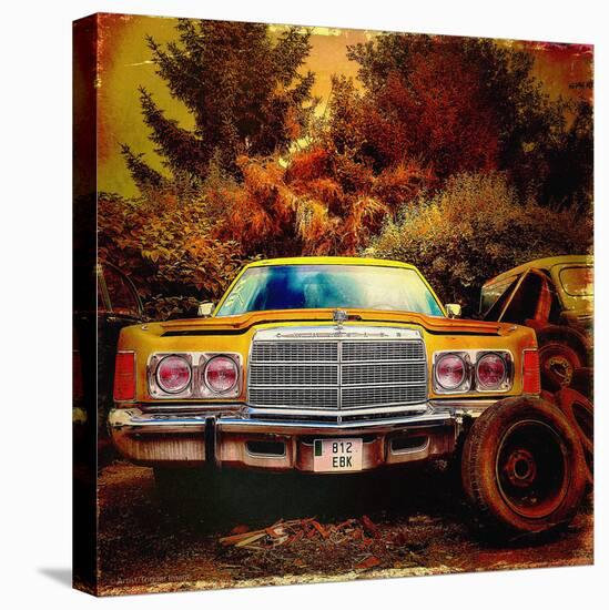 Retro Americana Vintage Yellow Car-Salvatore Elia-Premier Image Canvas