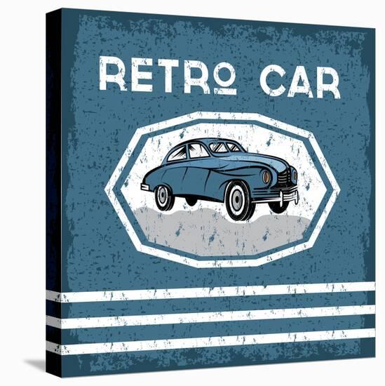 Retro Car Old Vintage Grunge Poster-UVAconcept-Stretched Canvas