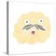 Retro Cartoon Cloud with Mustache-lineartestpilot-Stretched Canvas