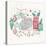 Retro Christmas III Bright-Janelle Penner-Stretched Canvas
