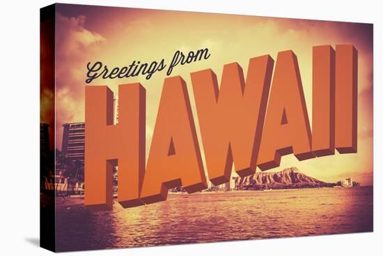 Retro Greetings from Hawaii Postcard-mrdoomits-Premier Image Canvas