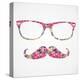 Retro Hipster Face Geometric Icons-cienpies-Stretched Canvas