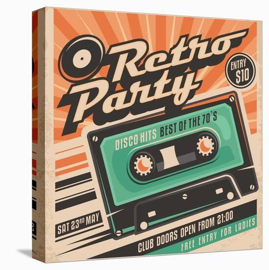 Retro Party Poster Design-Lukeruk-Stretched Canvas