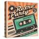 Retro Party Poster Design-Lukeruk-Stretched Canvas