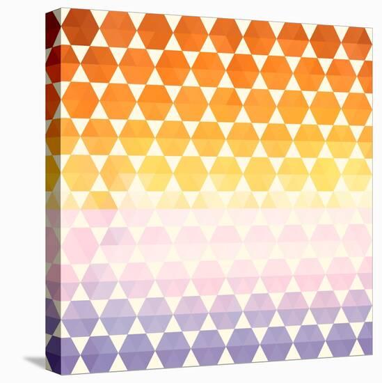 Retro Pattern of Geometric Shapes-Little_cuckoo-Stretched Canvas