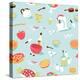 Retro Seamless Kitchen Pattern. Vector Illustration-Alisa Foytik-Stretched Canvas