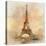 Retro Styled Background - Eiffel Tower-Maugli-l-Stretched Canvas