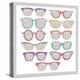 Retro Sunglasses Set-cherry blossom girl-Stretched Canvas