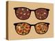 Retro Sunglasses with Autumn Reflection in It.-panova-Stretched Canvas
