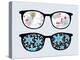 Retro Sunglasses with Winter Reflection in It.-panova-Stretched Canvas