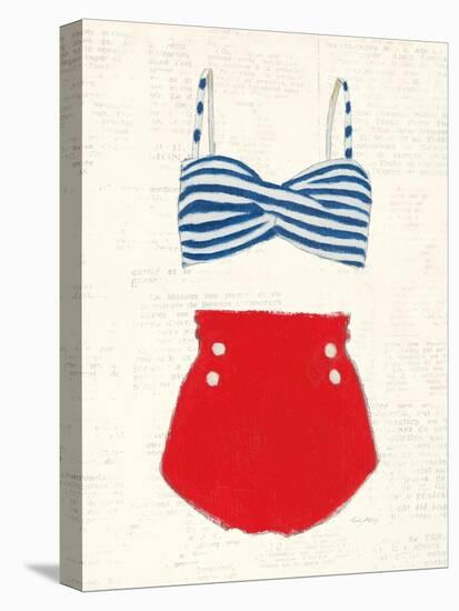 Retro Swimwear IV Newsprint-Emily Adams-Stretched Canvas