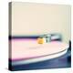Retro Turntable with Pink Vinyl-Andrekart Photography-Stretched Canvas