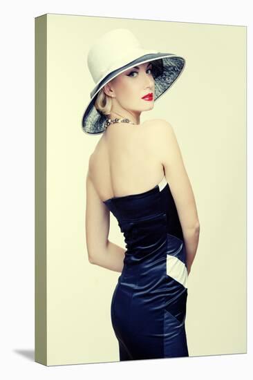 Retro Woman In Hat-NejroN Photo-Premier Image Canvas