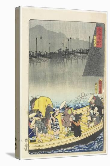 Returning Sails at Yabase in Zeze, April 1863-Toyohara Kunichika-Premier Image Canvas