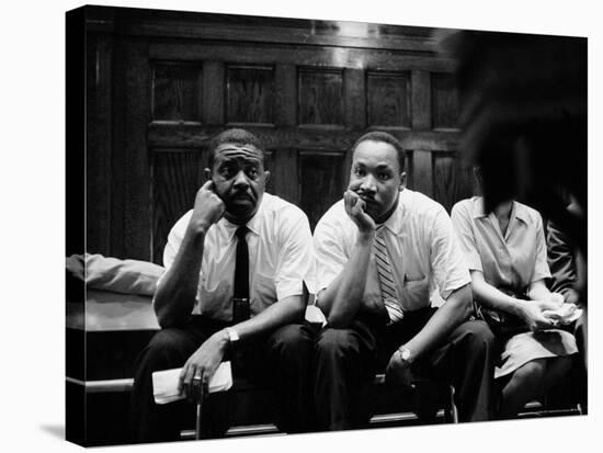Rev. Ralph Abernathy and Rev. Martin Luther King Jr. Sitting Pensively Re Freedom Riders-Paul Schutzer-Premier Image Canvas