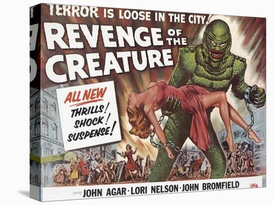 Revenge of the Creature, UK Movie Poster, 1955-null-Stretched Canvas