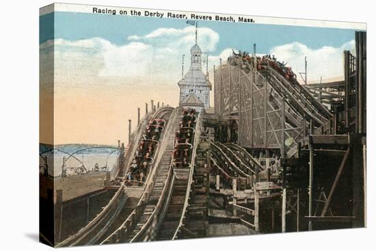 Revere Beach, Massachusetts - View of Derby Racer-Lantern Press-Stretched Canvas