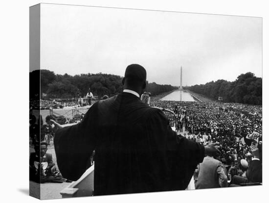 Reverend Martin Luther King Jr. Speaking at 'Prayer Pilgrimage for Freedom' at Lincoln Memorial-Paul Schutzer-Premier Image Canvas