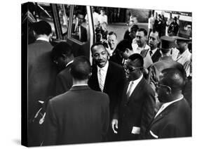 Reverend Martin Luther King Jr. with Freedom Riders Boarding Bus for Jackson-Paul Schutzer-Premier Image Canvas