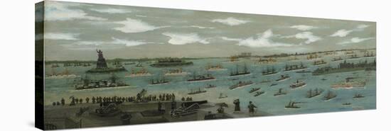 Review of the United States Fleet in New York Harbour with the Statue of Liberty, 1893-Andrew Meyer-Premier Image Canvas