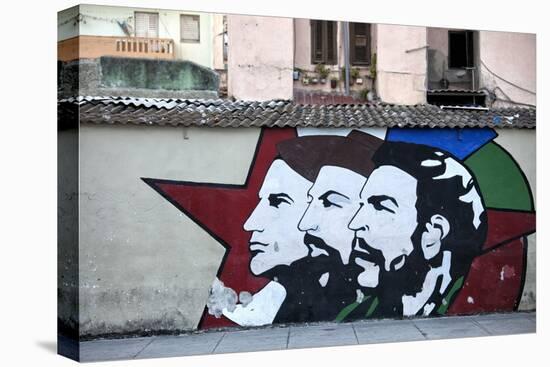 Revolutionary Mural Painted on Wall, Havana Centro, Havana, Cuba, West Indies, Central America-Lee Frost-Premier Image Canvas