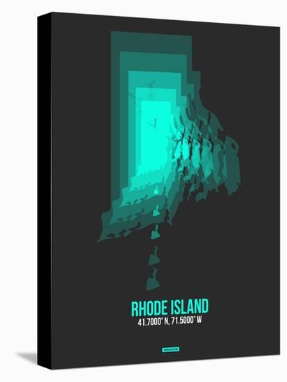 Rhode Island Radiant Map 5-NaxArt-Stretched Canvas
