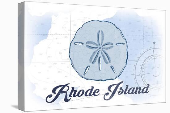 Rhode Island - Sand Dollar - Blue - Coastal Icon-Lantern Press-Stretched Canvas