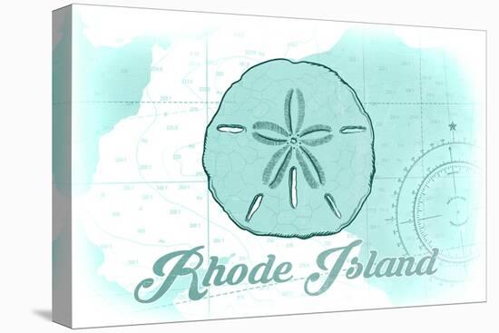 Rhode Island - Sand Dollar - Teal - Coastal Icon-Lantern Press-Stretched Canvas