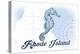 Rhode Island - Seahorse - Blue - Coastal Icon-Lantern Press-Stretched Canvas