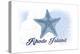 Rhode Island - Starfish - Blue - Coastal Icon-Lantern Press-Stretched Canvas