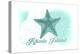 Rhode Island - Starfish - Teal - Coastal Icon-Lantern Press-Stretched Canvas