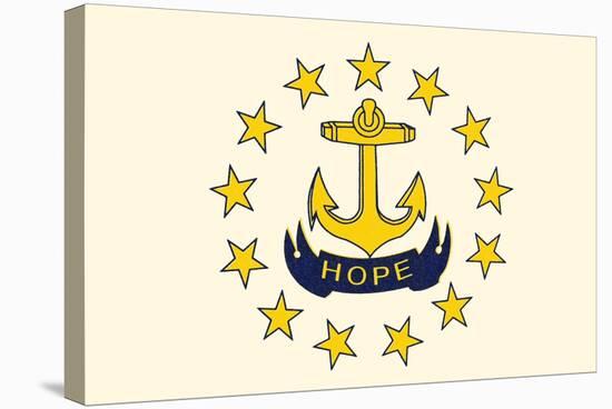 Rhode Island State Flag-Lantern Press-Stretched Canvas