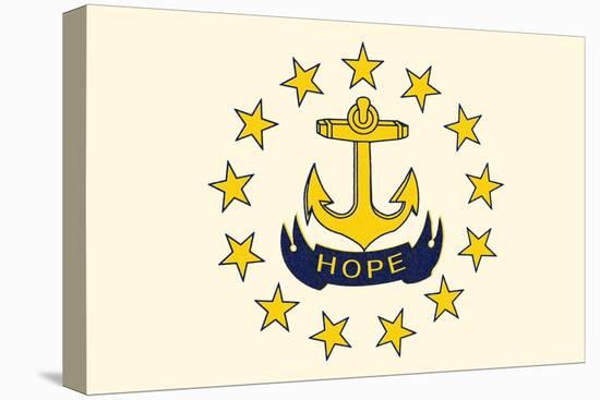 Rhode Island State Flag-Lantern Press-Stretched Canvas