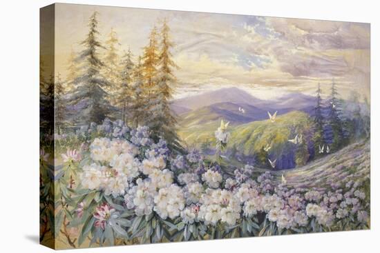 Rhododendrons and Butterflies-Marion Ellis Rowan-Premier Image Canvas