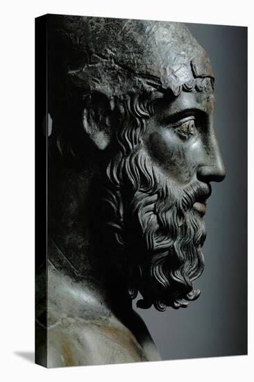 Riace Bronze (B), Head of Bronze Statue of a Young Man with Helmet, Detail-Phidias-Premier Image Canvas