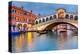 Rialto Bridge at Dusk Venice-null-Stretched Canvas