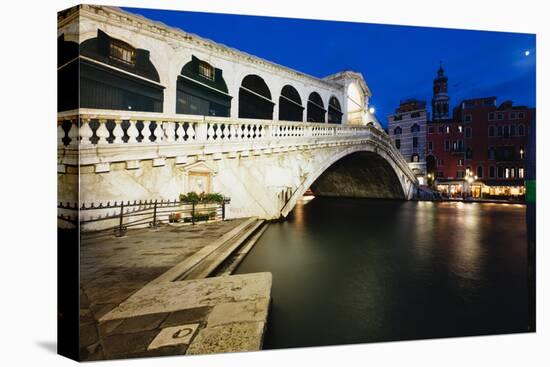 Rialto Bridge At Night, Venice, Italy-George Oze-Premier Image Canvas