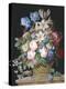 Rich Still Life of Flowers in a Basket-Alexandre-Francois Desportes-Premier Image Canvas