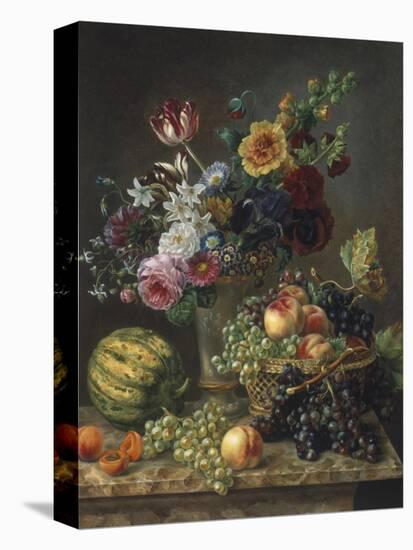 Rich Still Life of Fruit and Flowers-Marie-josephine Hellemans-Premier Image Canvas