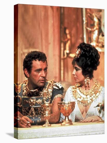 Richard Burton and Elizabeth Taylor, in Costume, Chatting on Set During Filming of Cleopatra-Paul Schutzer-Premier Image Canvas